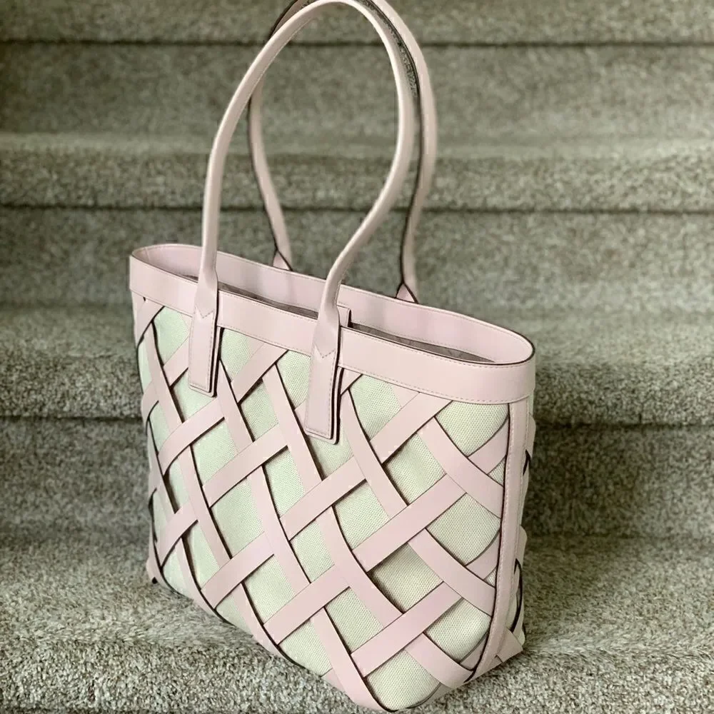 Michael Kors Sienna Leather with Canvas Large Tote